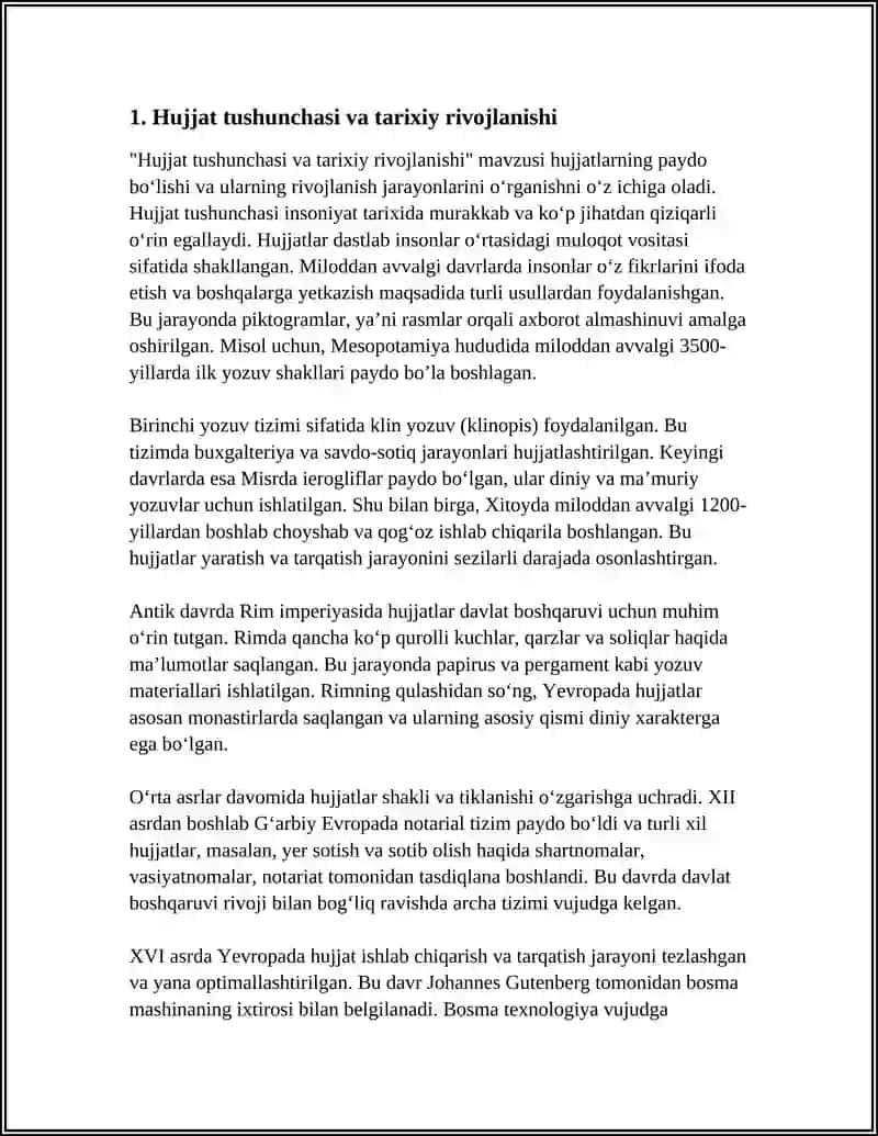 Hujjatlar paydo bo'lishi va tarixi 3