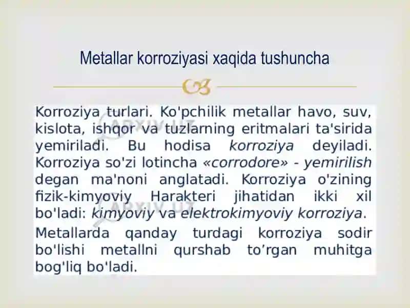 Metal korroziyasi va uning qarshilash usullari 3