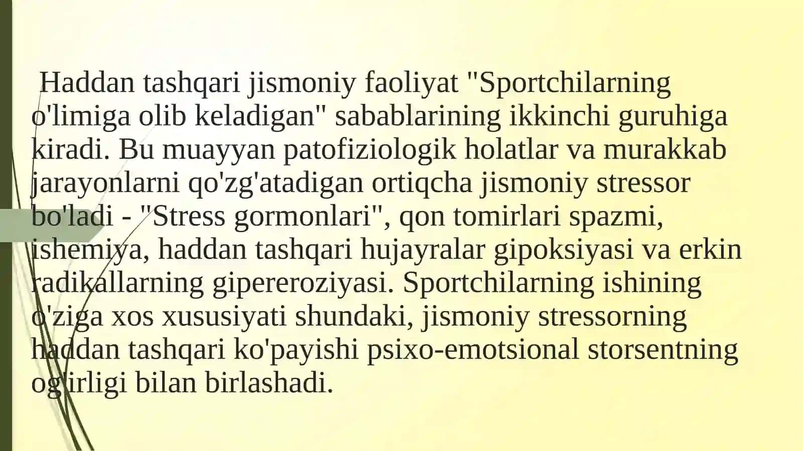 Sunbulaning Sport Tibbiyotidan MUSTAQIL ISHI 3