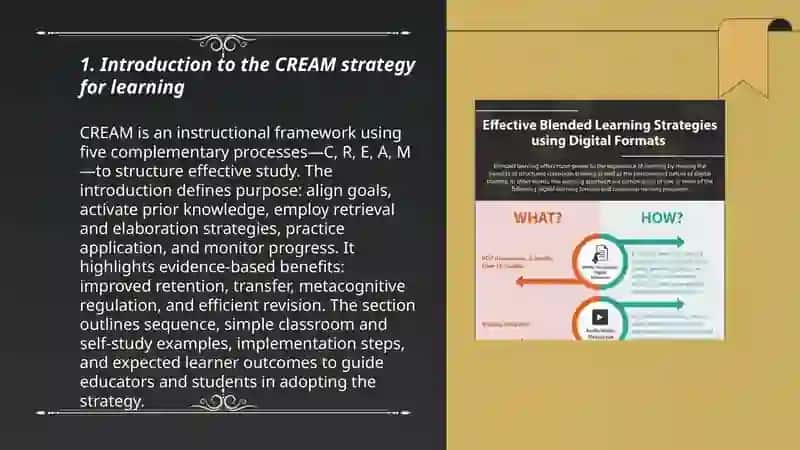 CREAM strategy for learning 3