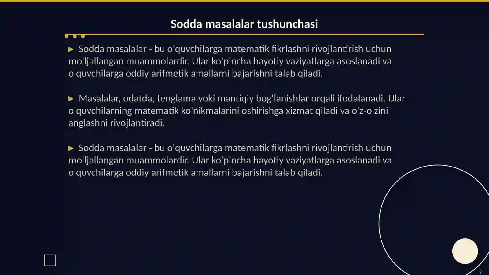 Uchinchi sinfda matematikadan sodda masalalar va ularni yechishga o'rgatish metodikasi 3