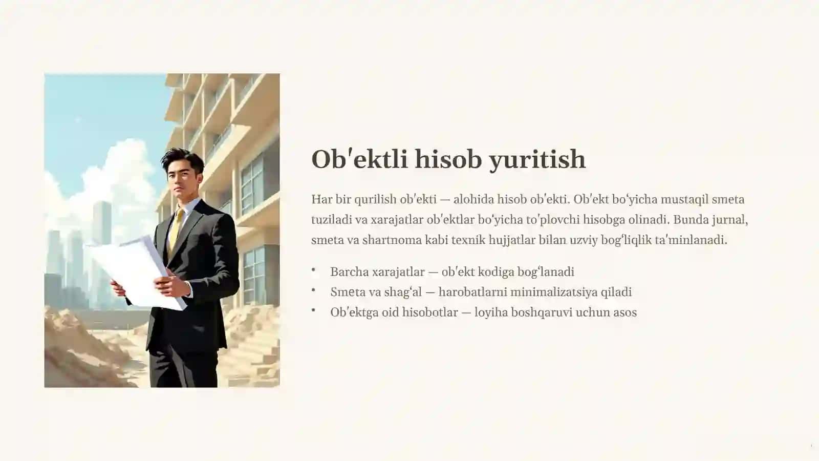 Qurilish tashkilotlarida buxgalteriya hisobining asosiy xususiyatlari 3