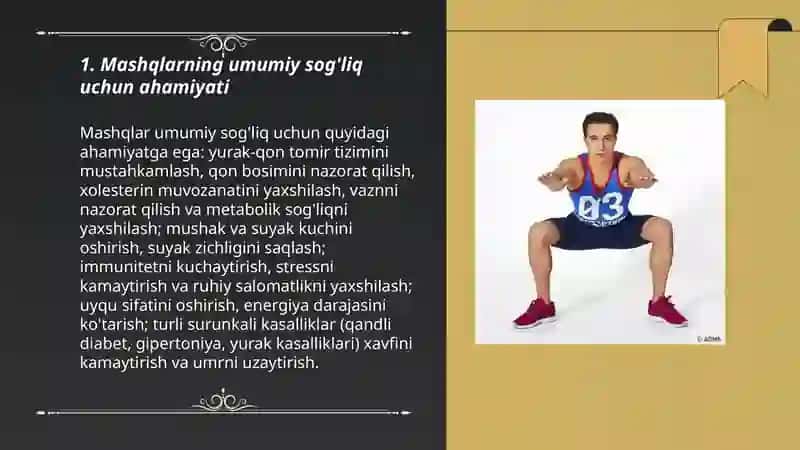 Jismoniy tarbiya bilan shug'ullanishda mashqlarning ahamiyati 3