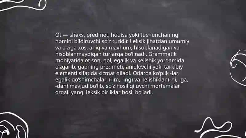 Otning ta'rifi va leksik-grammatik xususiyatlari 3