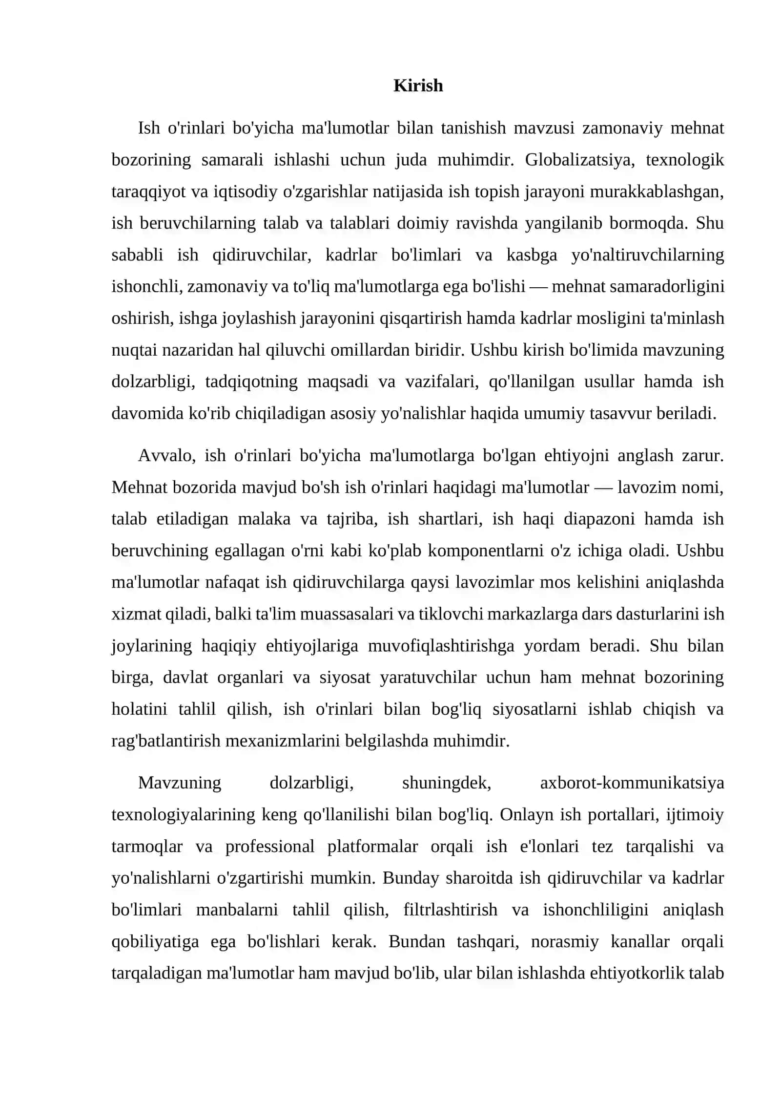 Ish o'rinlari bo'yicha malumotlar bilan tanishish manbalari 3