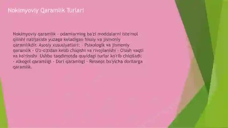 Nokimyoviy Qaramlik Turlari 3