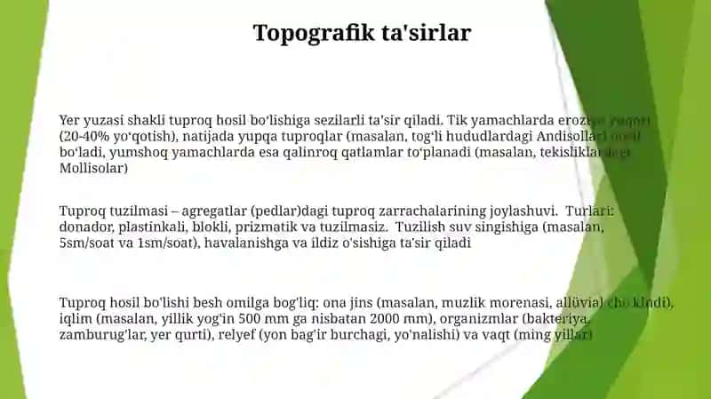 Tuproq tuzilishi va yasalishi 3