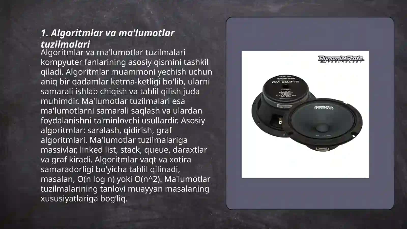 Algoritmlar va ma'lumotlar tuzilmalari 3