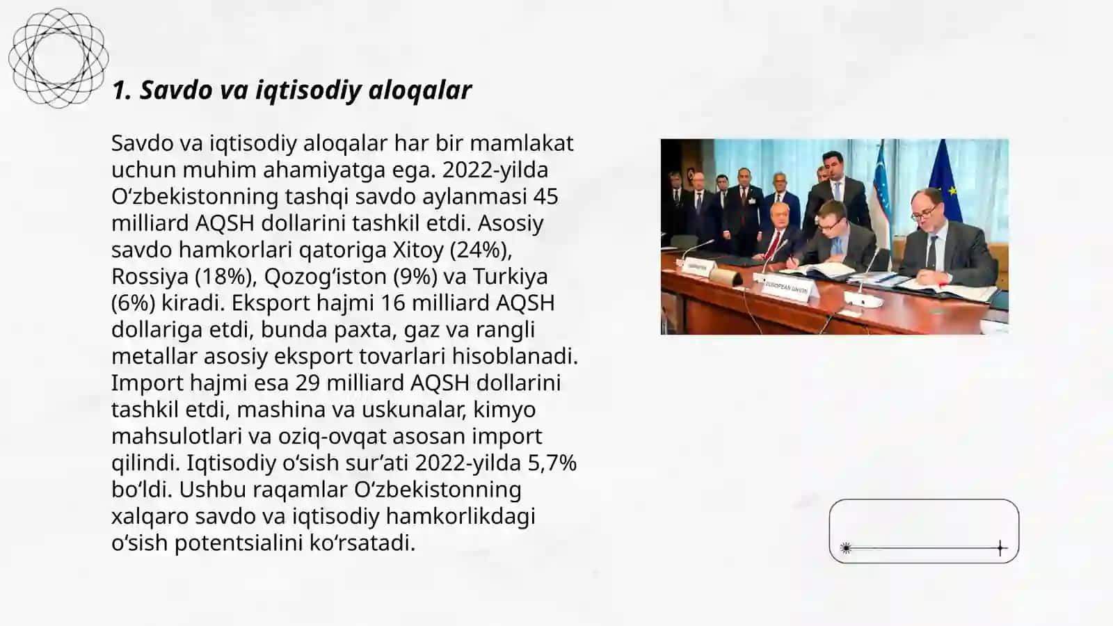 Oʻzbekiston va Yevropa Ittifoqi mamlakatlari hamkorligi 3