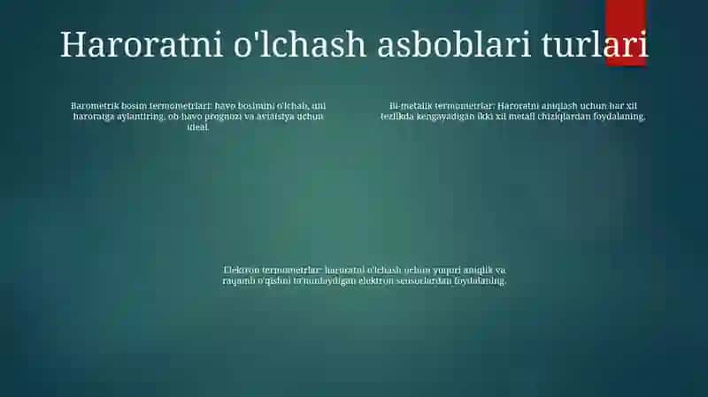 Harorat O‘Lchash Vositalari 3