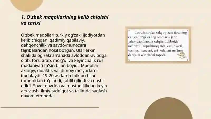 O'zbek xalq maqollari va topishmoqlar 3