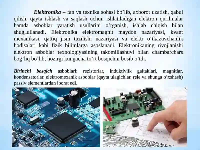 ELEKTRONIKA VA SXEMALAR” FANIGA KIRISH 3