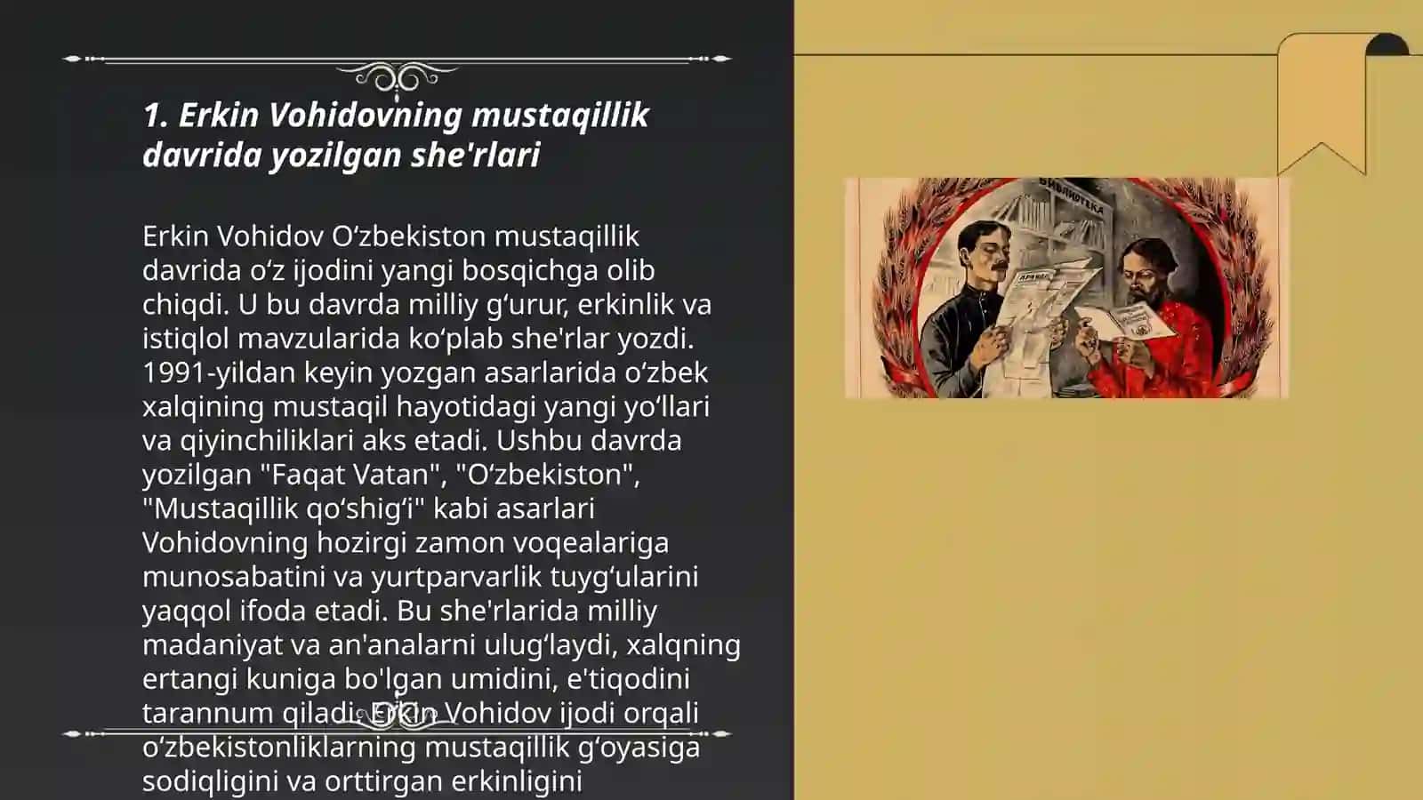 Erkin Vohidovning istiqlol davri ijodi 3