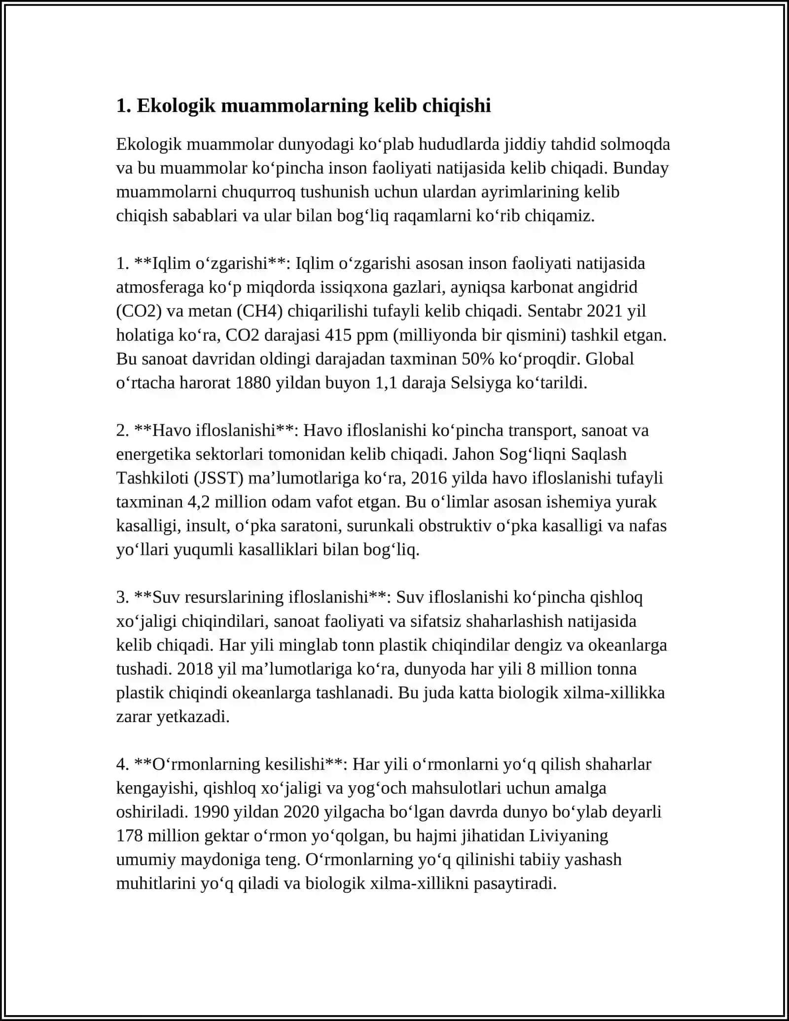 EKOLOGIK MUAMMOLAR VA EKOLOGIK MENEJMENTNI SHAKLLANTIRISH BO'YICHA QARASHLARNING EVOLYUTSIYASI 3