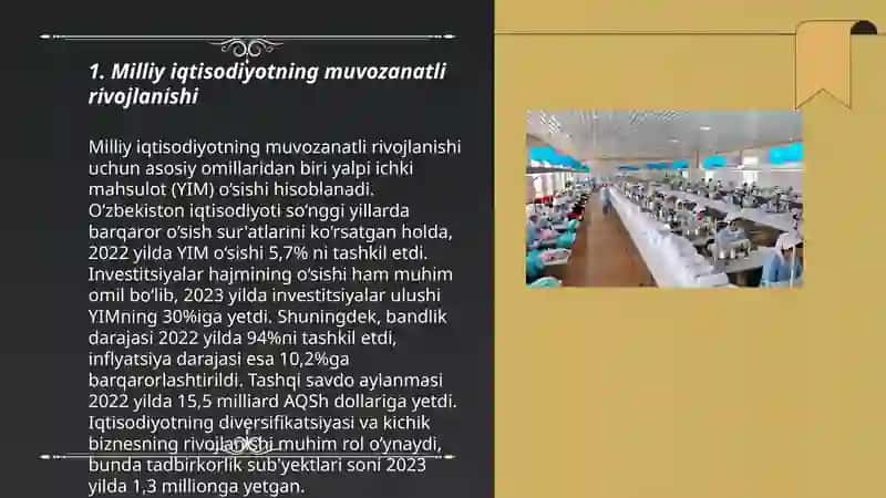 Milliy iqtisodiyotning muvozanati va nisbatlari 3