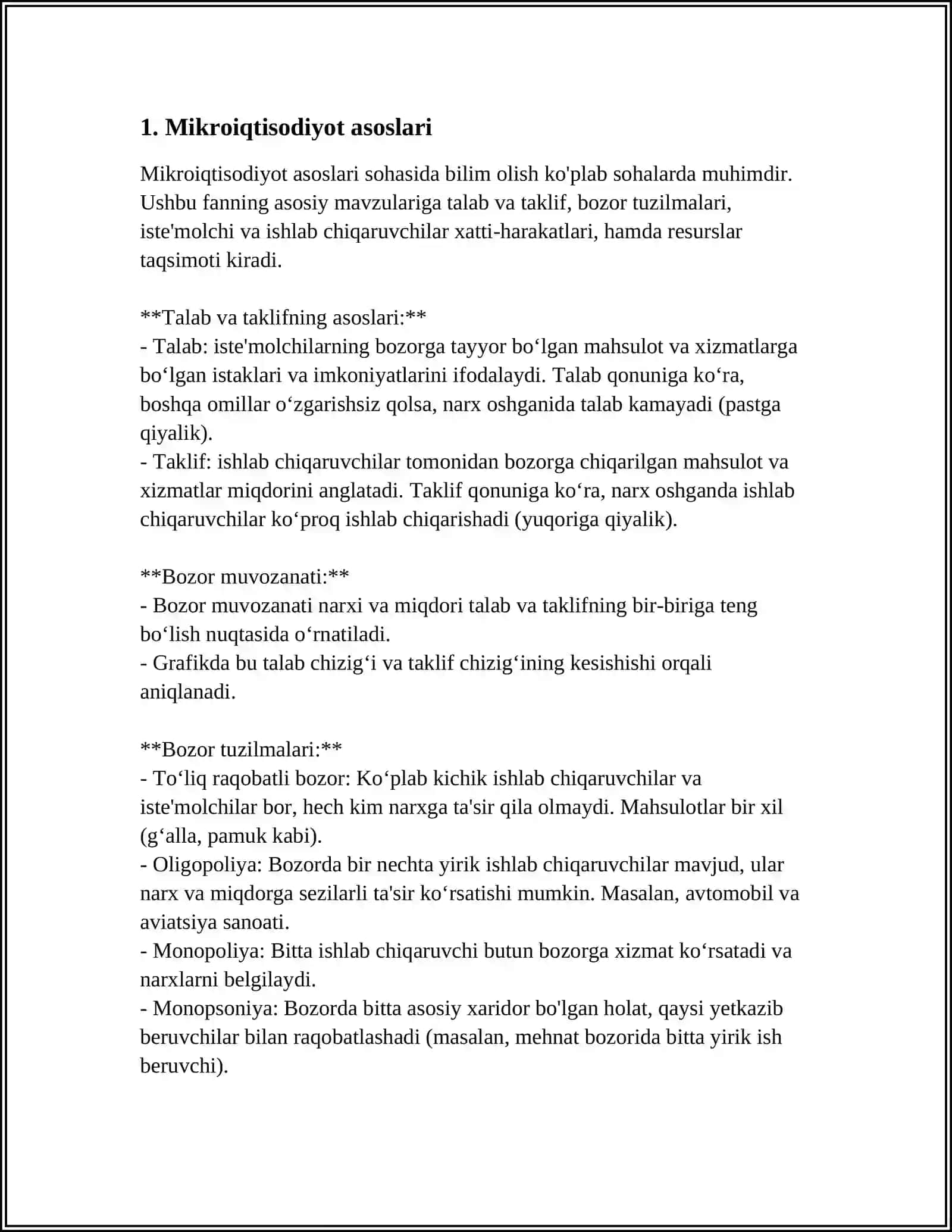 MIKRAIQTISODIY DAVID AYLANISH MADELLARI TOVORLAR VA RESUSLAR BOZORI 3