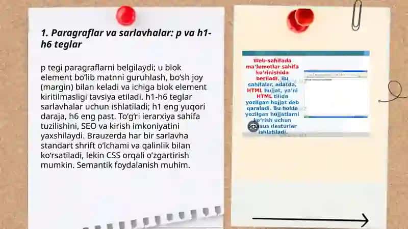 Web sahifada matn joylashtirish va ularni boshqarish.Link joylashtirish 3