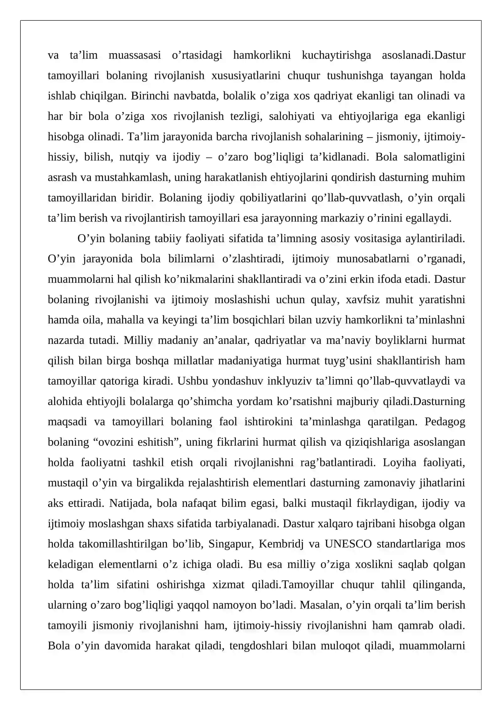 “Ilk qadam” dasturi asosida maktabgacha ta’limda faoliyat markazlarida ta’lim jarayonlarini tashkil qilish 3