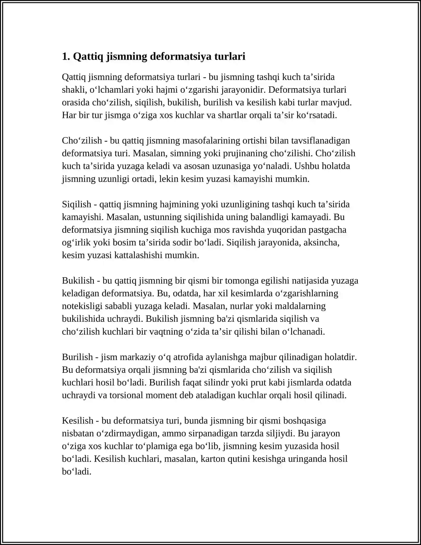 QATTIQ JISMNING REAKSIYA KUCHLARINI ANIQLASH 3