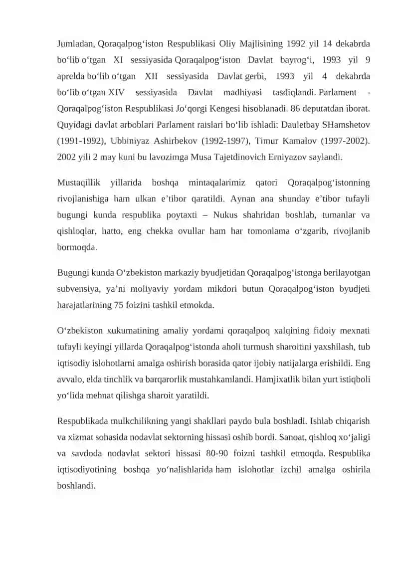Mustaqillik yillarida Qoraqalpog‘iston Respublikasi 3