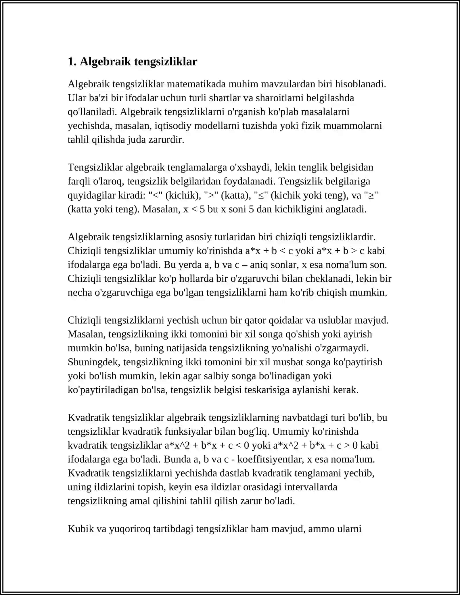 Algebraik Tengsizliklar 3