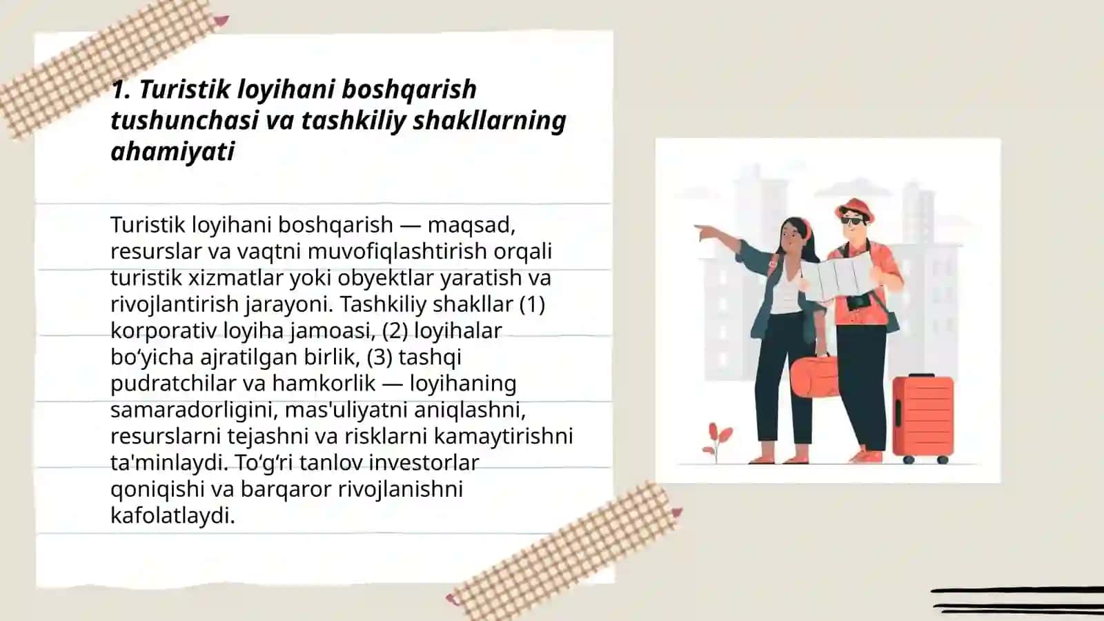 Turistik loyihani boshqarishning tashkiliy shakillari 3