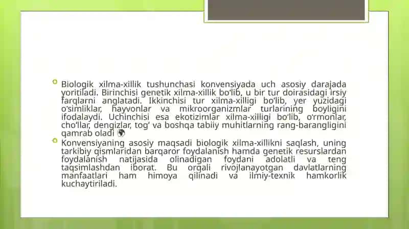 Biologik xilma-xillik haqida Konvensiya 3