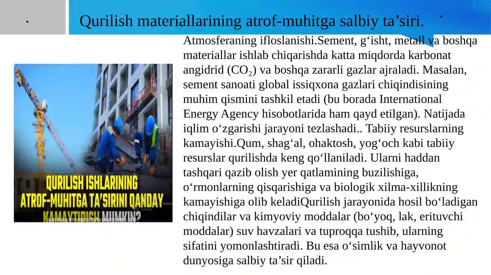 MUSTAQIL ISHQurilish materiallarining ba’zi bir salbiy xossalari 3