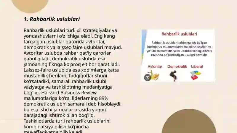 Rahbarlik uslublari 3