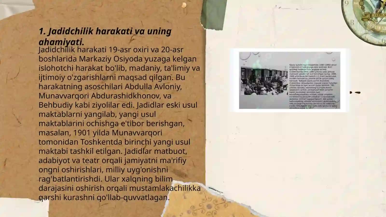 Jadid ma'rifatparvarlarining o'lka ijtimoiy-ma'naviy hayotda tutgan o'rni 3
