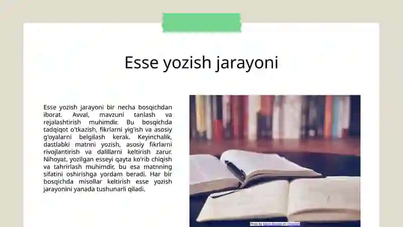 Ona tili darslarida esse yozish texnikasi 3