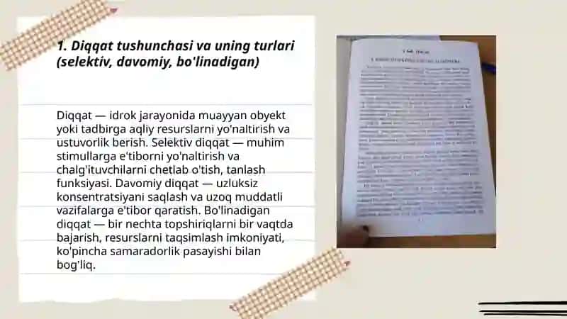 Diqqat sezgi idrok 3
