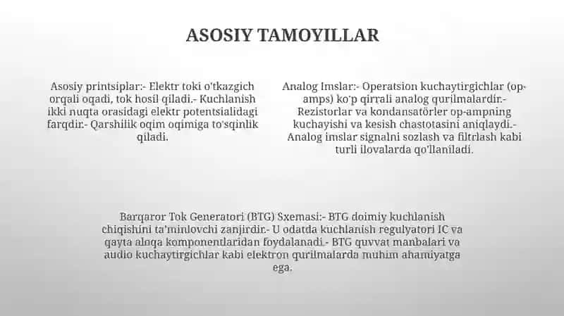 Analog Imslar. Barqaror Tok Generatori (Btg) Sxemasi 3