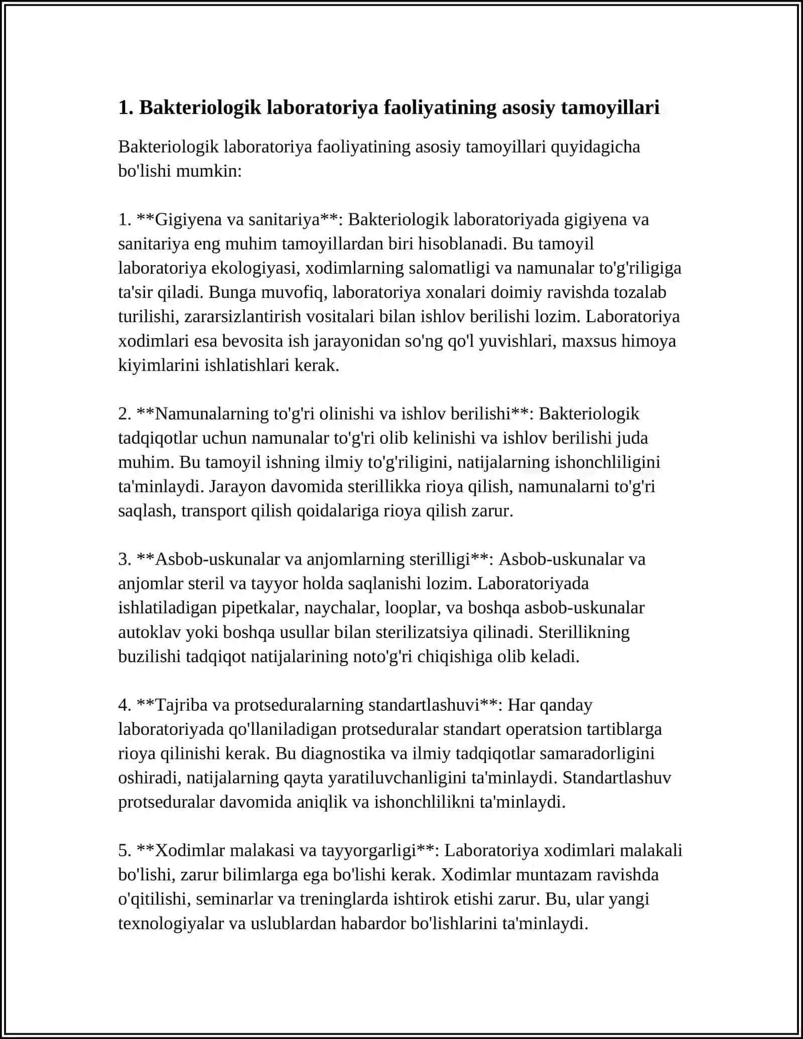 BAKTERIYALOGIK, VIRUSOLOGIK VA SEROLOGIK LABORATORIYALARNI TASHKIL QILISH PRINSIPLARI 3