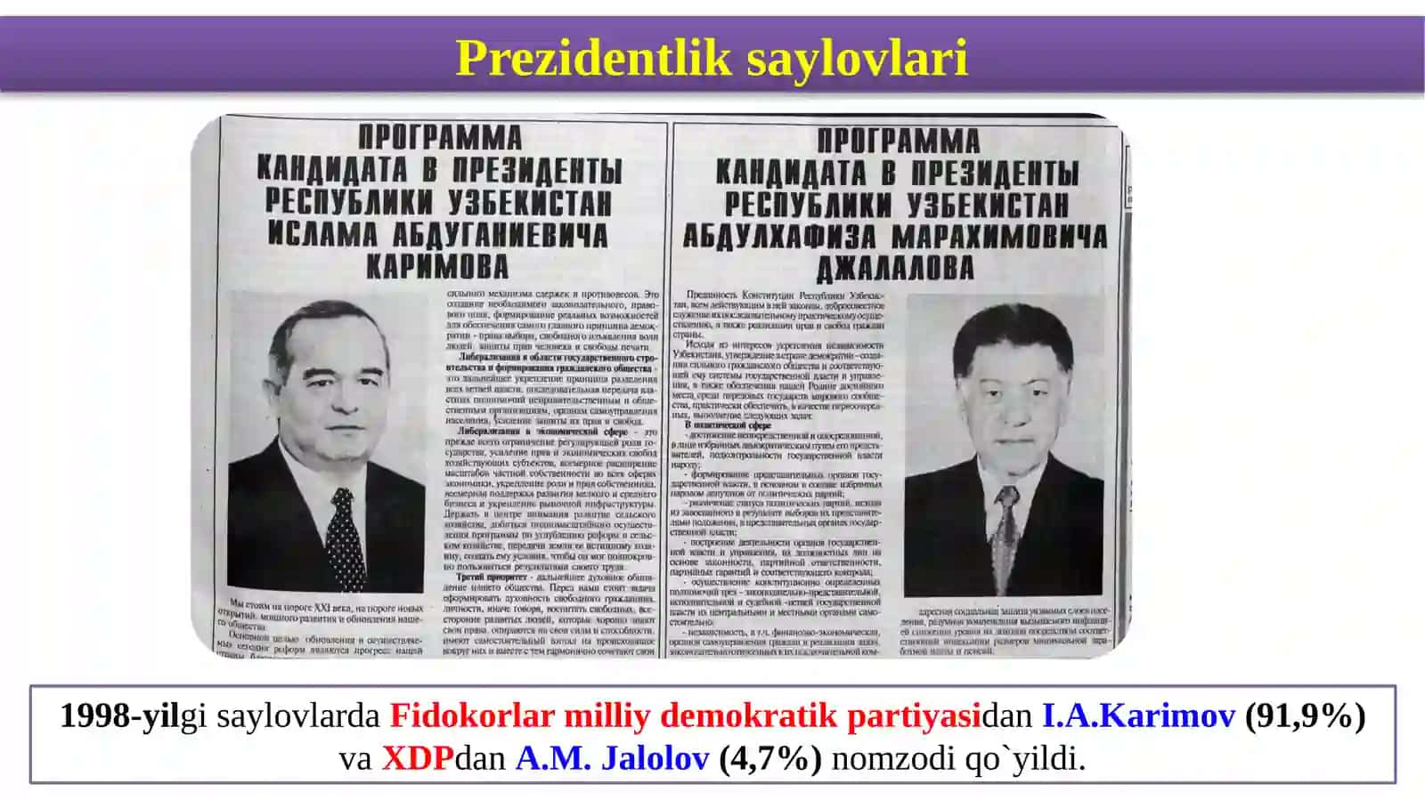 O`zbekiston davlat mustaqilligining qo`lga kiritilishi. 3