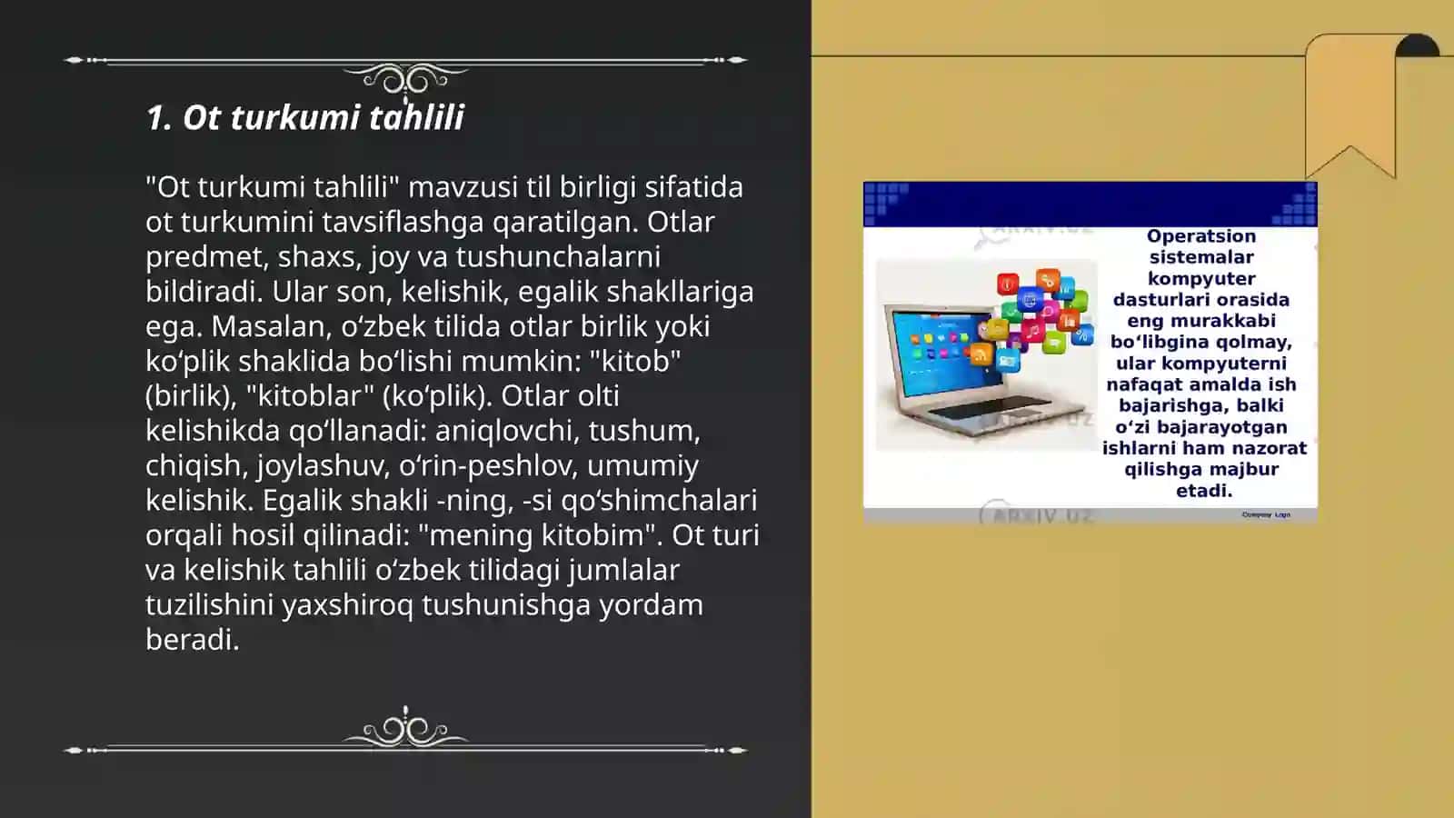 Ot, sifat, son sòz turkumlari ustida ishlash 3