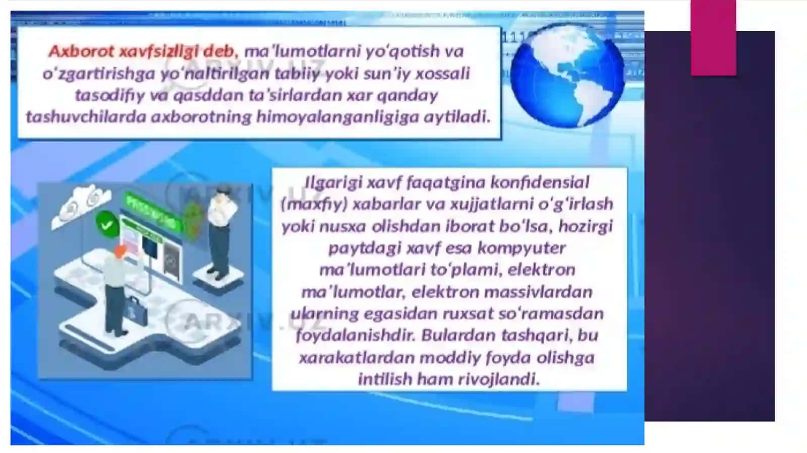 Axborot kommunikatsiya tizimlarida axborot xavfsizligi 3