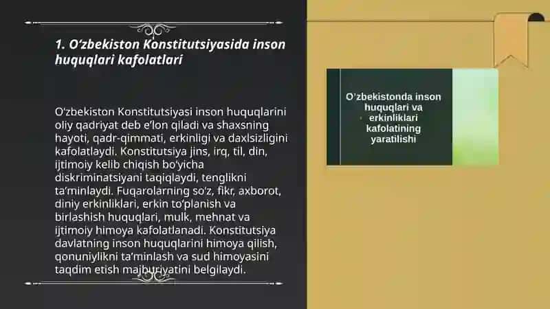 Oʻzbekistonda inson huquqlari va erkinliklari kafolatining yaratilishi 3