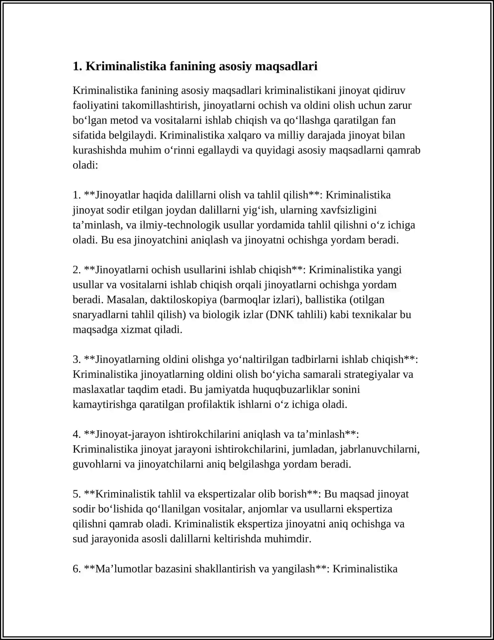 KRIMINALISTIKA FANINING VAZIFALARI VA TIZIMI 3
