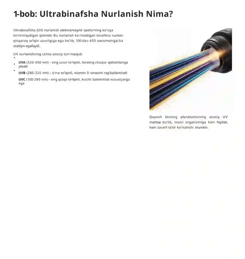 Ultrabinafsha Nurlanish va Tibbiyotdagi Ilovalari 3