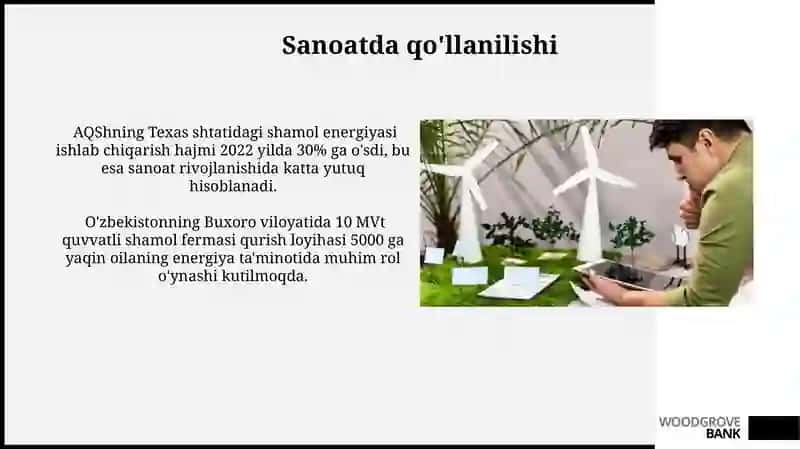 Shamol energiyasidan amaliy maqsadlarda foydalanish 3