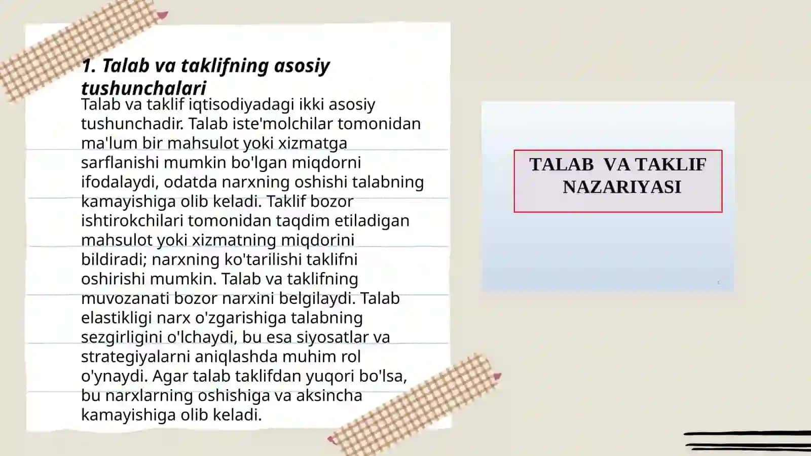 Talab va taklif nazariyasi 3