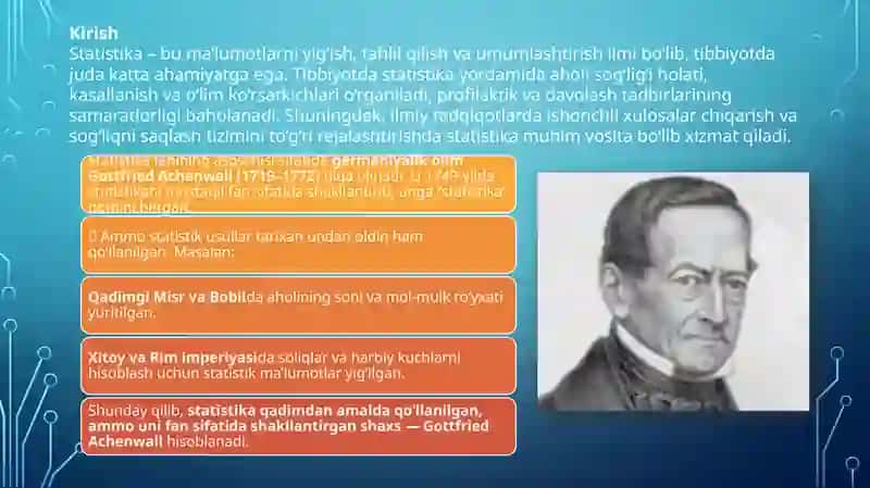 Oʼrtacha qiymatlar. Statistik tadqiqot natijalarini xaqqoniyligini baholashning parametrik usullari. 3