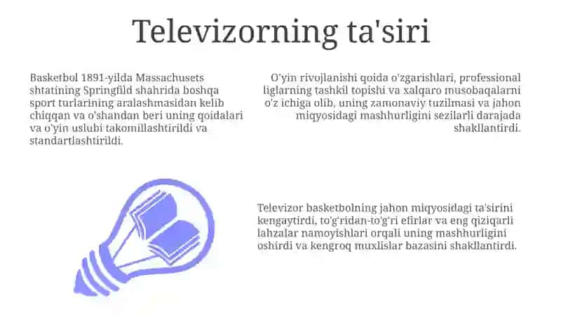 Basketbol oʻyininig kelib chiqishi va rivojlanishi tarixi 3