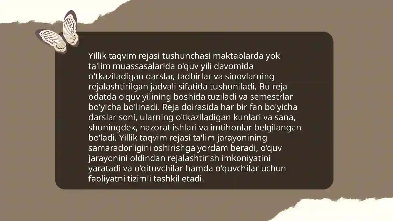 Yillik taqvim rejasi 3