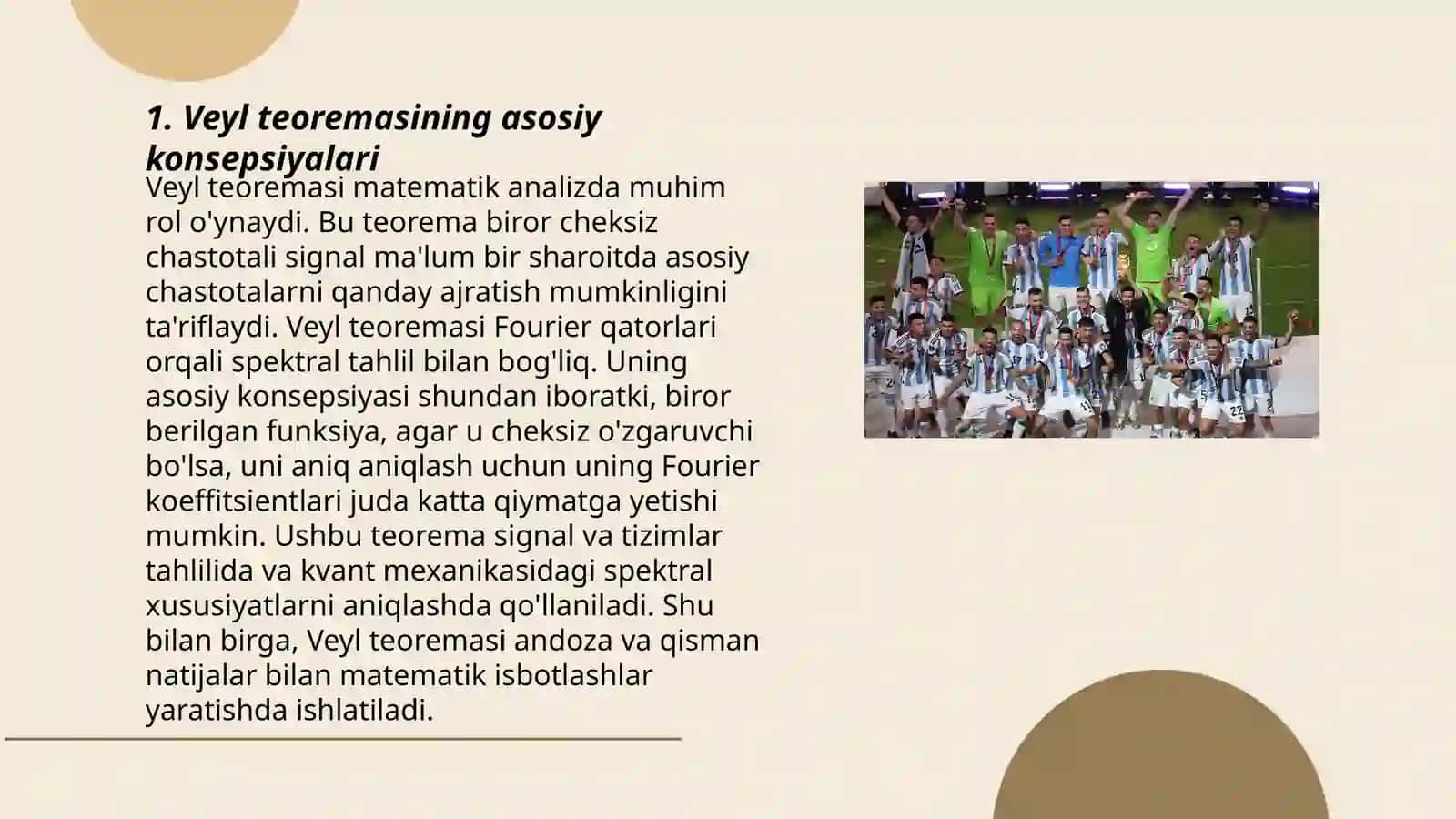 Veyl teoremasi va uning tadbiqlari 3