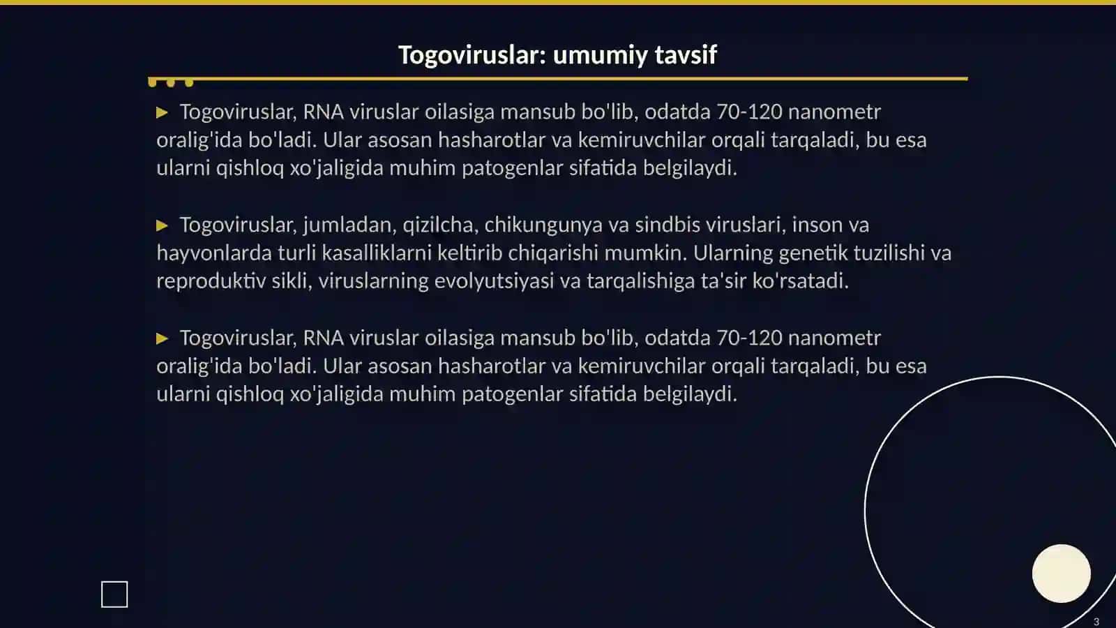Togoviruslar.Alpavirus avlodi qizilcha virusi 3