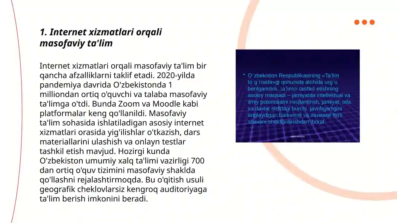 Internet xizmatlari orqali masofaviy ta'lim 3
