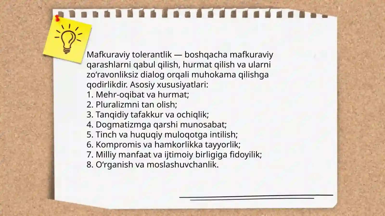 Mafkuraviy tolerantlik.Mafkuraviy tarbiya Mafkuraviy  tizim 3