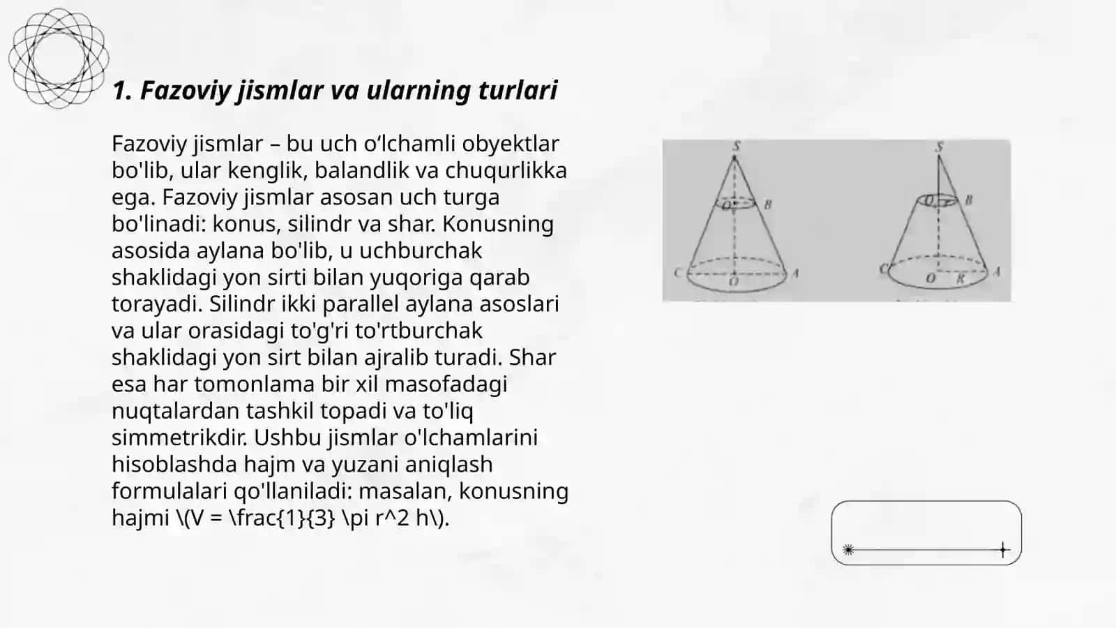 Fazoviy jismlar kesik konus 3